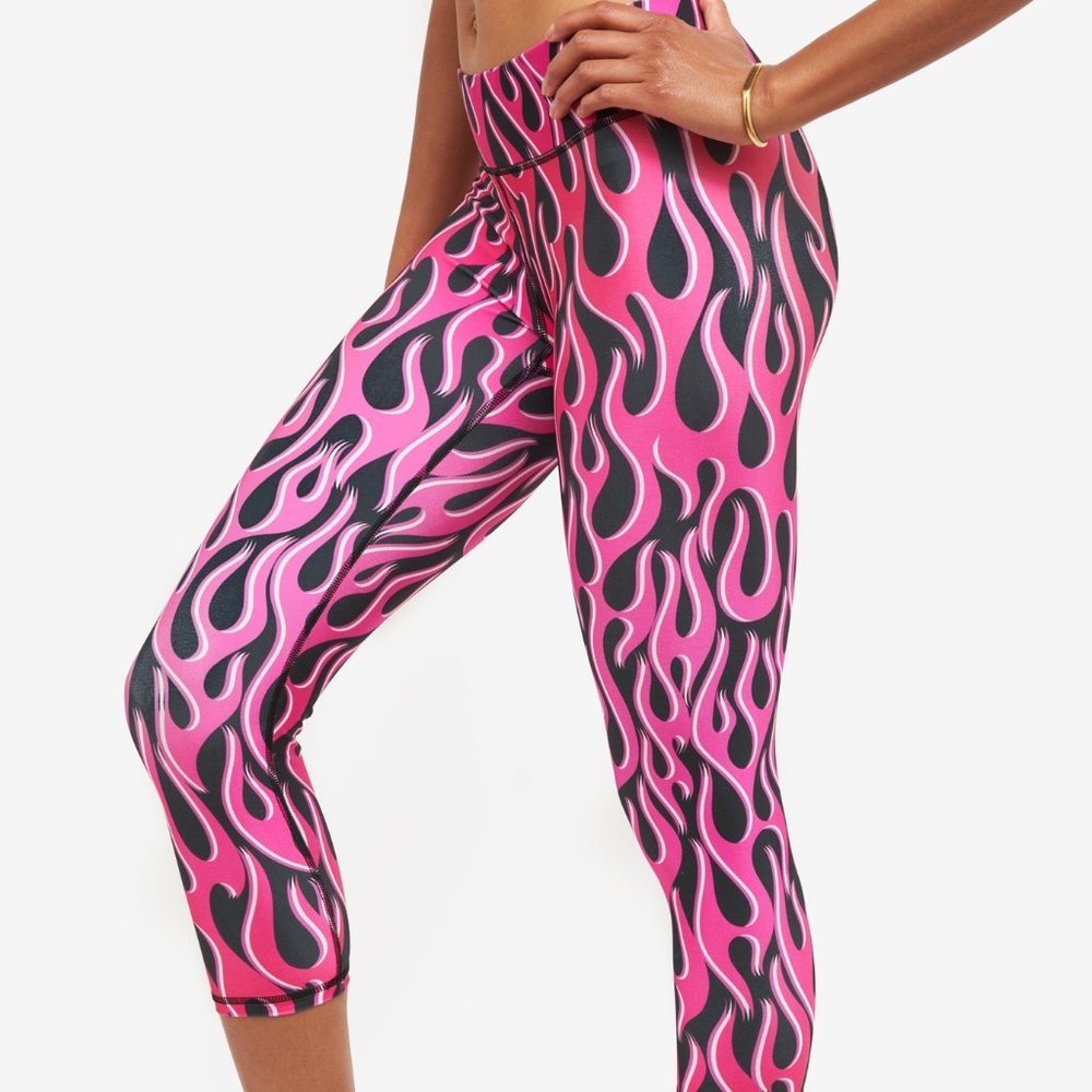 ZARA TEREZ Yoga Pants Torched Printed Fitness Yoga Stretch Sz Small